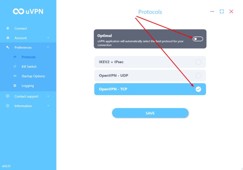 Connection cannot be established manually change protocol